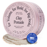 Firsthand front jar view showing clean matte packaging and strong hold benefit