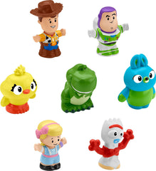 Fisher-Price front packaging showing all seven Toy Story figures and clear toy ID benefit