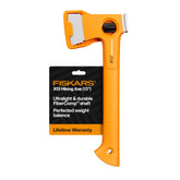 Fiskars X13 front view showing compact ultralight design and visibility