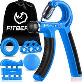 FitBeast front view of five light blue grips showing pack benefit portability