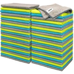 FIXSMITH front pack of 50 microfiber cloths showing quantity and colors for value