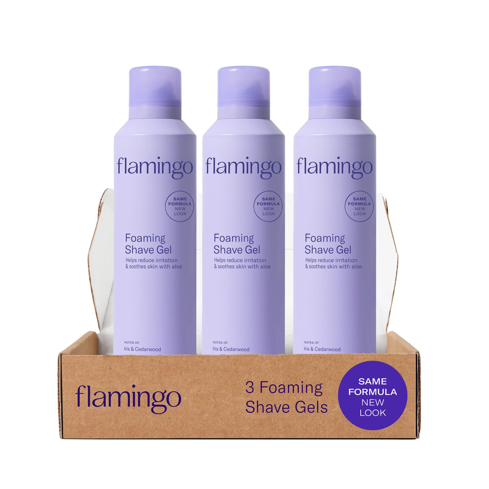 Flamingo front packaging three-pack showing cans and brand for easy identification