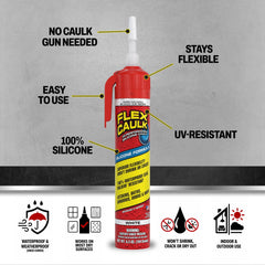 Flex Seal nozzle close-up with adjustable trigger flow for precise bead control and less mess
