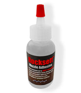 Flexbar Rocksett muzzle adhesive front bottle showing label and 1oz size for clear identification and easy selection