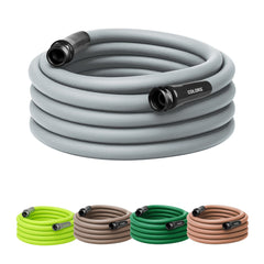 Flexzilla front coiled slate gray hose showing easy storage and light weight