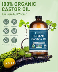 Florisan oil pouring from bottle showing rich texture and easy application benefit