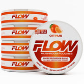 Flow Pouches front packaging showing citrus cans and branding for convenient use