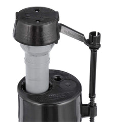 Fluidmaster 400A fill valve close-up demonstrating quiet, adjustable refill