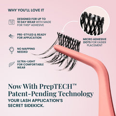 FlutterHabit underlash clusters next to tweezers showing scale and precision