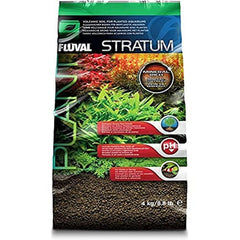 Fluval Stratum front packaging showing brand and 8.8 lb weight benefit of easy plant setup