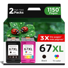 FLYFAR 67XL front packaging showing black and color cartridges and cost savings