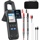 FNIRSI DMC-100 front display showing TRMS readings and dual parameters