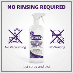FOLEX being sprayed on couch upholstery demonstrating stain removal