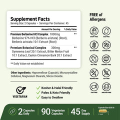 ForestLeaf berberine capsules close-up highlighting capsule texture and purity benefit