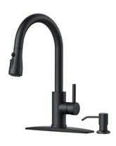 FORIOUS black faucet front view showing sleek design and easy cleaning benefit