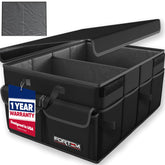 FORTEM front view with lid on showing organized trunk benefit