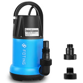 FOTING sump pump front view showing sturdy housing and benefit of durable performance