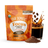 Four Sigmatic bag front view showing product branding and serving info for convenience