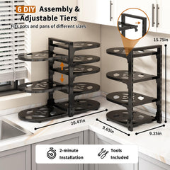 Fovkdcvw organizer inside cabinet filled with pots and pans for easy access benefit