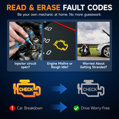FOXWELL NT301 plugged into vehicle DLC demonstrating instant diagnostics benefit