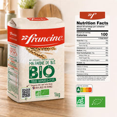 Francine bag QR code close-up showing traceability to farm and mill