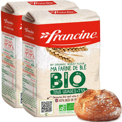 Francine front packaging showing T55 label and organic badge for confidence