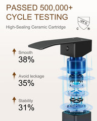 Fransiton single handle detail showing ergonomic control and precise temperature adjustment