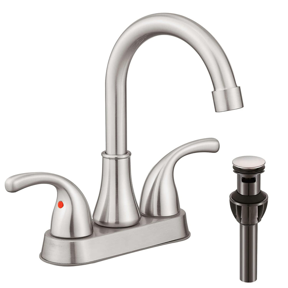 Fransiton front view brushed nickel faucet shows sleek design and durable finish