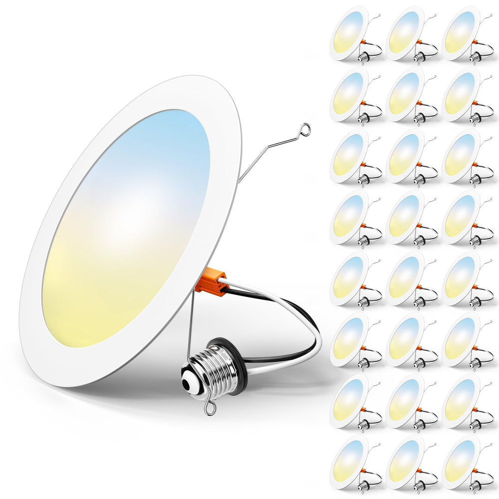 FREELICHT front view of 24-pack white 6-inch retrofit lights showing packaging benefit