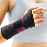FREETOO front view right hand pink brace showing secure fit and comfort
