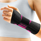 FREETOO left-hand front view showing secure straps and pink design for stable support