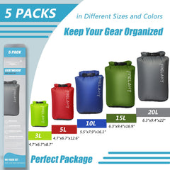 Frelaxy labeled size range 3L 5L 10L 15L 20L displaying capacity options