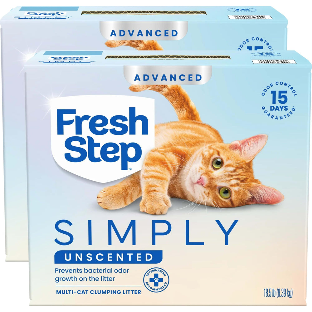 Fresh Step front packaging showing two 18.5 lb boxes and product benefit