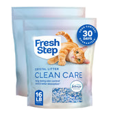 Fresh Step front packaging showing 8 lb crystal litter, easy storage benefit
