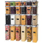 Freshware front view of 48pc set showing tidy pantry benefit