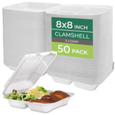 Freshware front packaging showing 50-pack clamshells and eco benefits