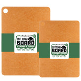Freshware front view of the two-piece board set shows sizes and natural finish, easy organization benefit