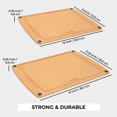 Freshware medium board flipped to flat side showing serving surface and knife-friendly finish