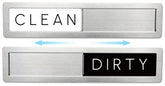 FridayVibez front view stainless dishwasher sign showing clean/dirty slide for clear status