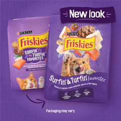 Friskies kibble close-up revealing crunchy texture for dental benefit