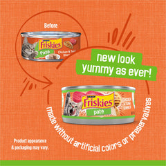 Friskies open can close-up of smooth pate texture for easy chewing