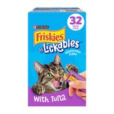 Friskies tube front packaging showing tuna flavor and count benefit