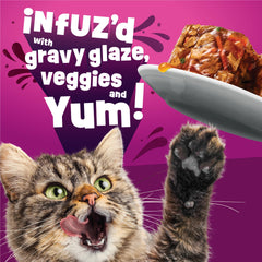 Friskies salmon served in bowl on counter encouraging cats to eat with appetizing presentation