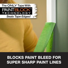 FrogTape PaintBlock edge close-up showing micro-barrier that prevents paint bleed