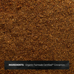 Close-up of fine Frontier Co-op Ceylon cinnamon powder highlighting texture