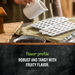 Frontier Co-op elderberry tea in cup illustrating steeped flavor and soothing warm beverage
