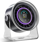 FRONTSUN front view on desk showing compact design and strong airflow