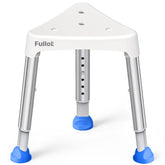 FULLOT triangular shower chair front view showing compact corner fit and stability