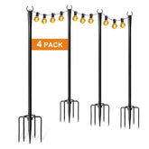 Fussion front view of four assembled poles showing package contents and setup ease