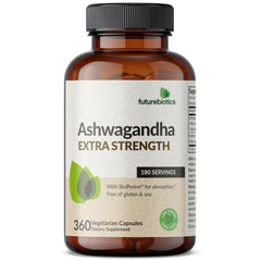 Futurebiotics ingredient label close-up showing Ashwagandha and BioPerine for transparency